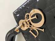 Dior Lady Dior Leather Handbag in Black With Gold Hardware - 6