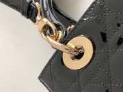 Dior Lady Dior Leather Handbag in Black With Gold Hardware - 5