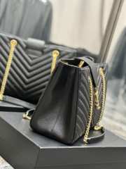 YSL Chevron Monogram Shopping Bag Black 33CM - 6