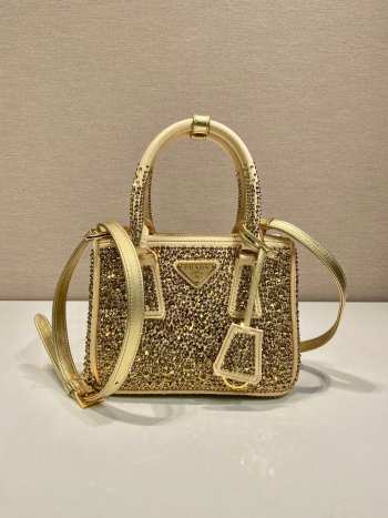 Prada Galleria Crystals-embellished Satin Mini Handbag 20CM