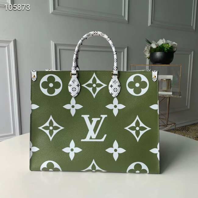 Louis Vuitton Monogram Women Onthego Handbag Green and White M44570 - 1