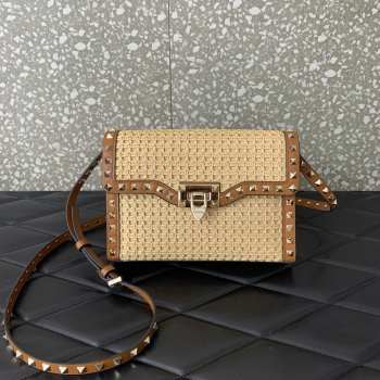 Valentino Garavani Raffia Rockstud Small Bag 22.5CM