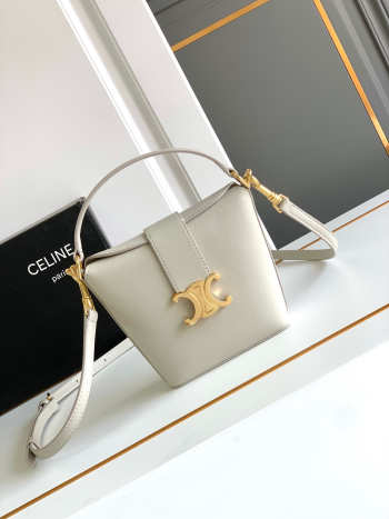 Celine Bucket Bag White 14CM