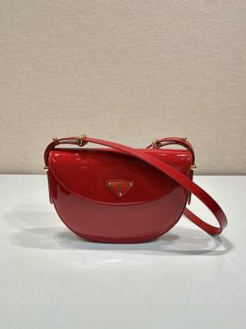 Prada Patent Shooulder Bag Red 21CM