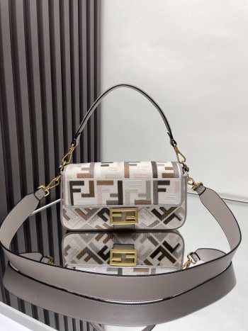 Fendi Baguette Canvas Shoulder Bag 26CM