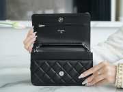 Chanel WOC Lambskin Bag in Black with Silver Hardware 19cm - 6