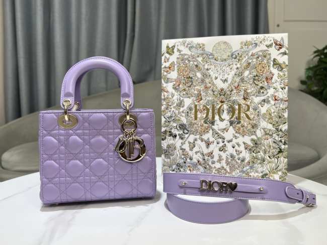 Dior lady Bag Lilac Cannage Lambskin 20cm - 1