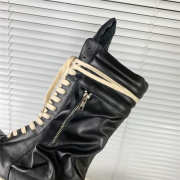 Rick Owens Cargo Basket Leather Boots Black Milk - 5