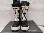 Rick Owens Cargo Basket Leather Boots Black Milk - 2