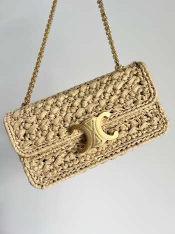 Celine Triomphe In Raffia Natural