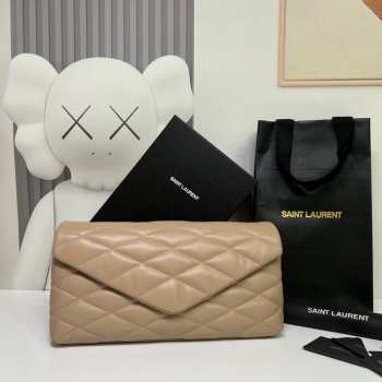 YSL Sade Puffer Envelope Brown Bag 37cm