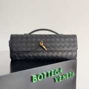 Bottega Veneta Long Clutch Andiamo With Handle Black 31cm - 1