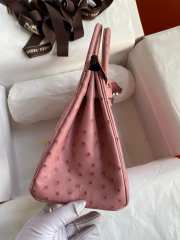 Hermes Ostrich Leather Brikin Pink Bag 25cm - 2