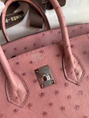 Hermes Ostrich Leather Brikin Pink Bag 25cm - 4