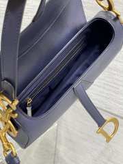 Dior Oblique Calfskin leather Saddle Large Bag in Dark Blue - 3