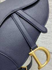 Dior Oblique Calfskin leather Saddle Large Bag in Dark Blue - 2