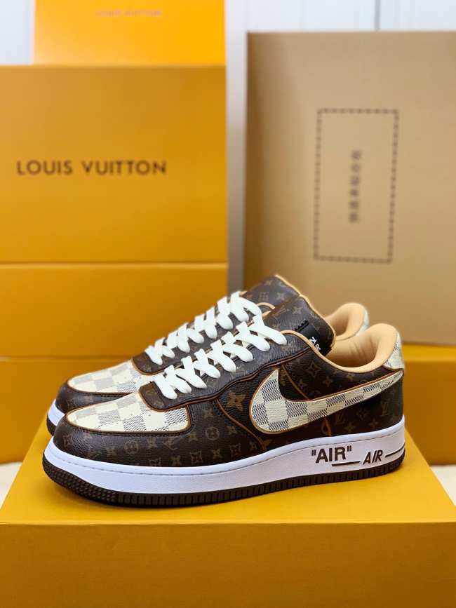 Nike Air Force 1 Low Louis Vuitton Monogram Brown Damier Azur - 1