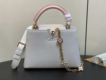 Louis Vuitton Capucines BB Bag White Pink