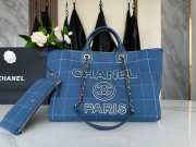 Chanel Deauville Shopping Bag Blue 38cm - 1