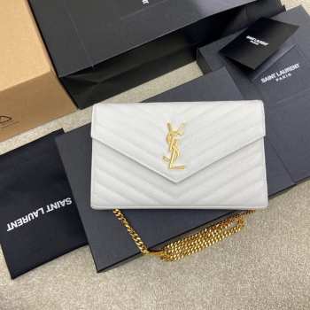 YSL Envelope Shoulder Bag in CREMA SOFT with Gold Hardware 22.5cm