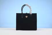 Versace La Medusa cotton canvas tote bag in Black 29.5cm - 1