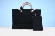 Chanel Deauville Canvas & Leather Chain Bag 2-way Black Gold 38cm - 2