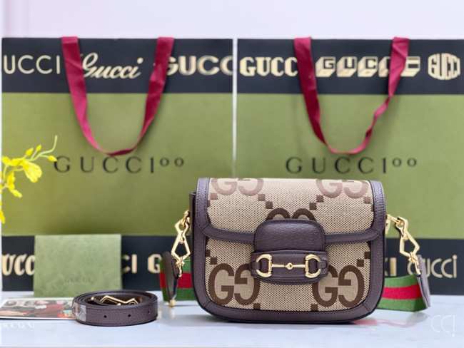 Gucci Horsebit 1955 Jumbo GG Mini Shoulder Bag 20.5cm - 1