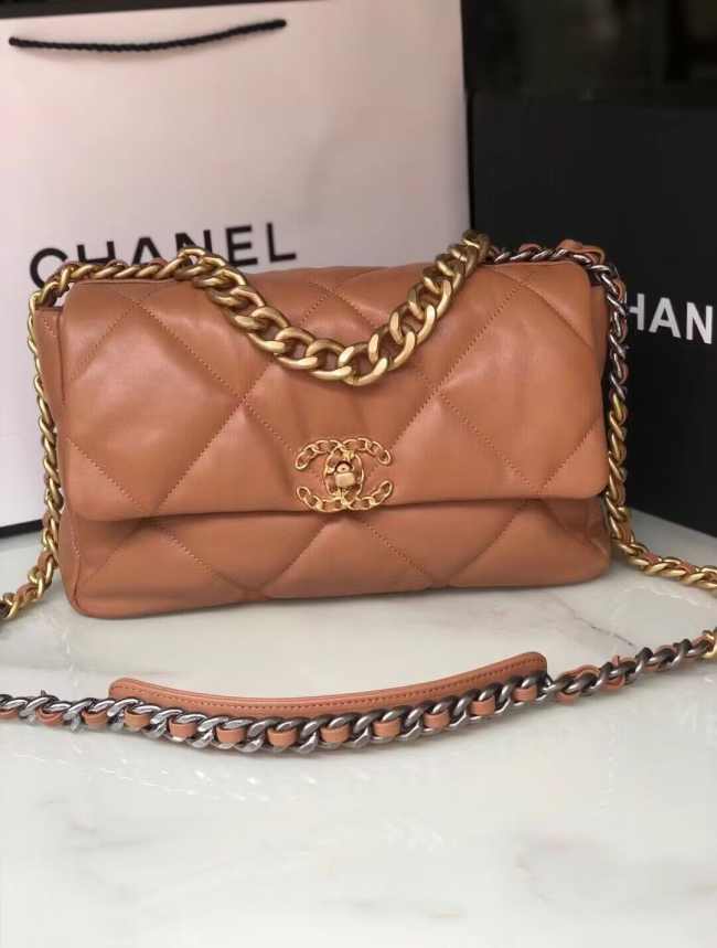 Chanel 19 Handbag 30cm Dark Beige AS1161 - 1