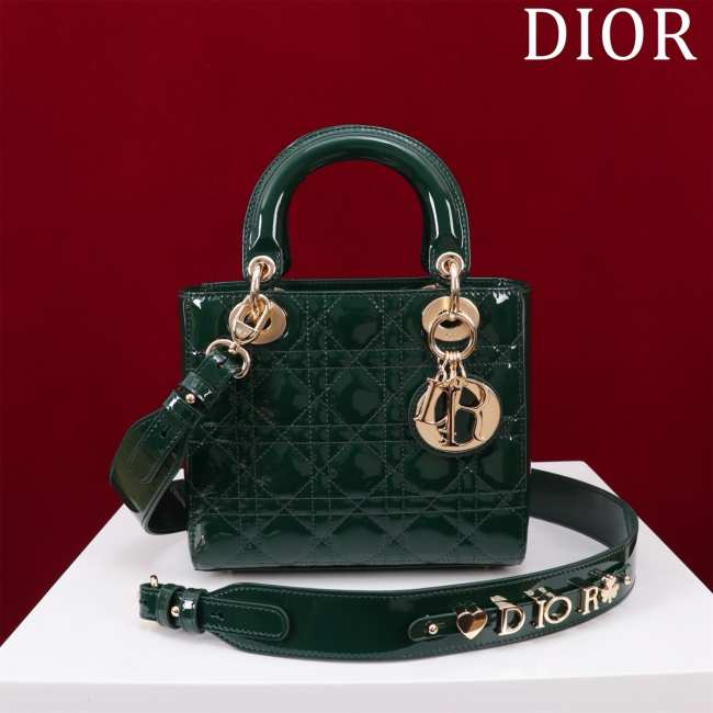 Dior Lady My ABCDior Green Patent Bag With Gold Hardware 20cm - 1