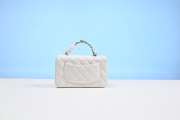 Chanel Lambskin Flap Bag in White with Gold Handle 20CM - 3