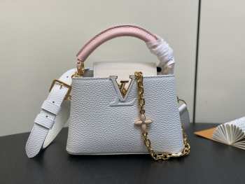 Louis Vuitton Capucines BB Bag White Pink 21cm