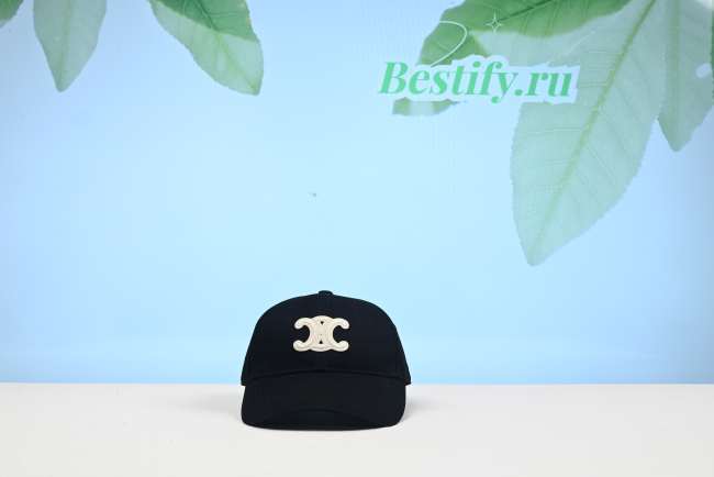 Celine Triomphe Baseball Cap in Cotton Black - 1