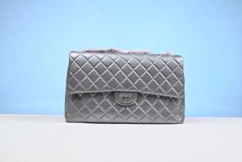 Chanel XXL Silver Lambskin Flap Bag 40cm