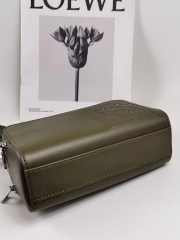 Loewe Mini Camera Crossbody Khaki Green bag in satin calfskin 18cm - 6