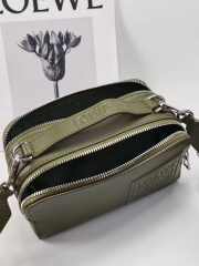 Loewe Mini Camera Crossbody Khaki Green bag in satin calfskin 18cm - 5