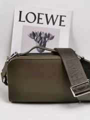 Loewe Mini Camera Crossbody Khaki Green bag in satin calfskin 18cm - 4