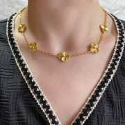 Van Cleef & Arpels Vinatge Alhambra necklace Gold and Silver 10 motifs - 2