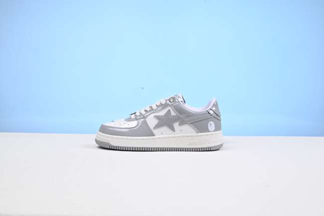 A Bathing Ape Bape Sta Patent Leather White Grey (2023)  - 1