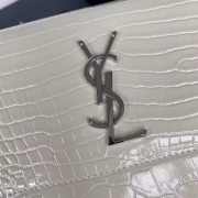 YSL Sunset Crocodile White Bag with Silver Hardware 22cm - 5