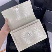 YSL Sunset Crocodile White Bag with Silver Hardware 22cm - 2