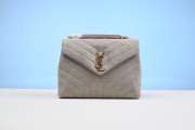 YSL Loulou Chain Calfskin&Cotton-blend Shoulder Bag 32cm - 1