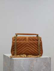 YSL Medium College Fringed Shoulder Brown 24cm - 6