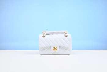 Chanel Flap Bag 23cm Cavier White Gold Hardware