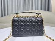 Dior Small Jolie Top Handle Bag in Black Cannage Calfskin 22cm - 5