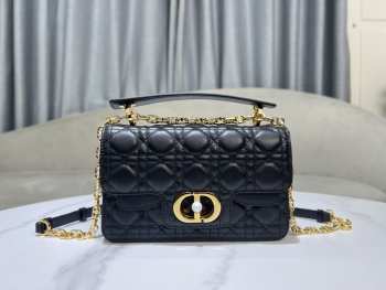 Dior Small Jolie Top Handle Bag in Black Cannage Calfskin 22cm