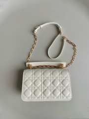 Dior Small Jolie Top Handle Bag in Latte Cannage Calfskin 22cm - 6