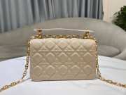 Dior Small Jolie Top Handle Bag in Powder Beige Cannage Calfskin 22cm - 4