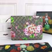 Gucci Calfskin Printing Flower Pouch 25cm - 2