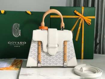 Goyard Saigon PM Handbag White 28cm