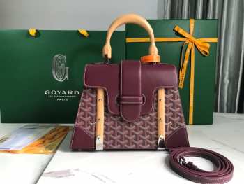 Goyard Saigon PM Handbag Burgundy 28cm